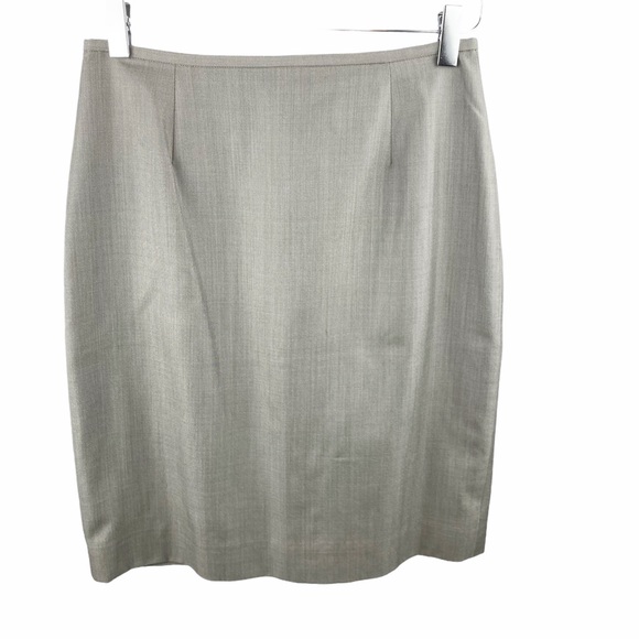 Ann Taylor Gray Taupe Wool Silk Pencil Skirt 2 - Picture 1 of 4